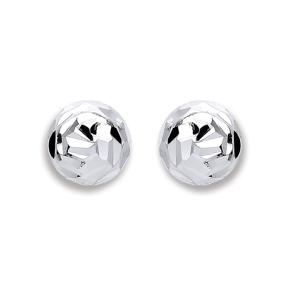 Silver 6mm Disco Half Ball Earrings - Fine Ring - Certified Authentic - Swiss Made - UK Stock – Luxury Jewellery by Im