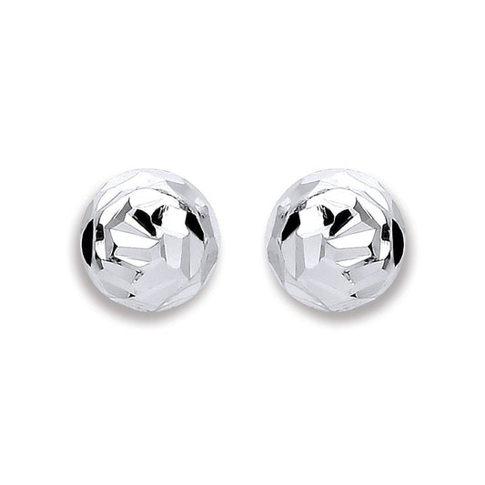Silver 6mm Disco Half Ball Earrings - Fine Ring - Certified Authentic - Swiss Made - UK Stock – Luxury Jewellery by Im