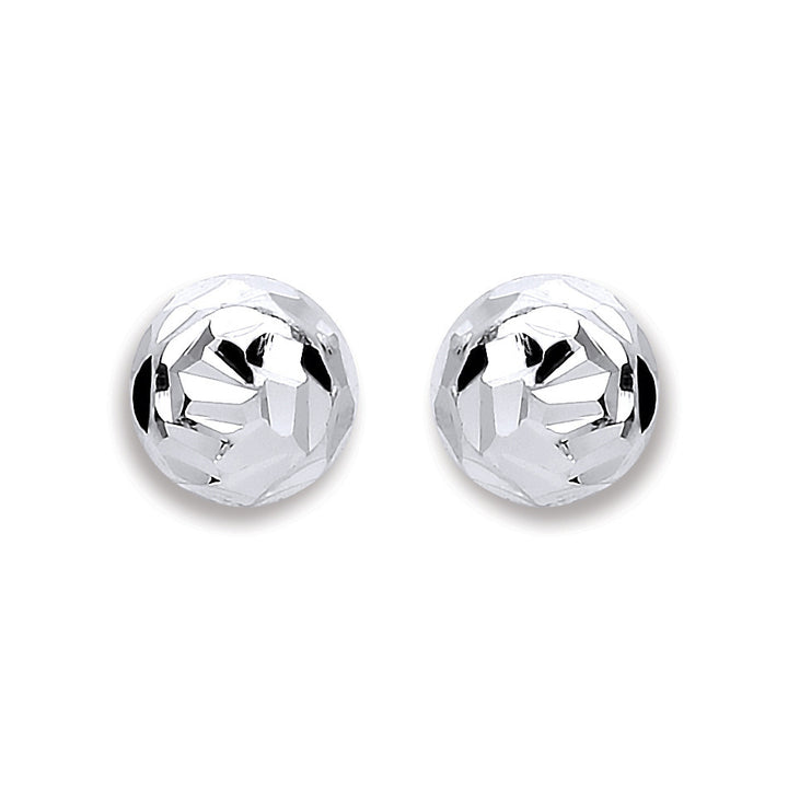 Silver 6mm Disco Half Ball Earrings