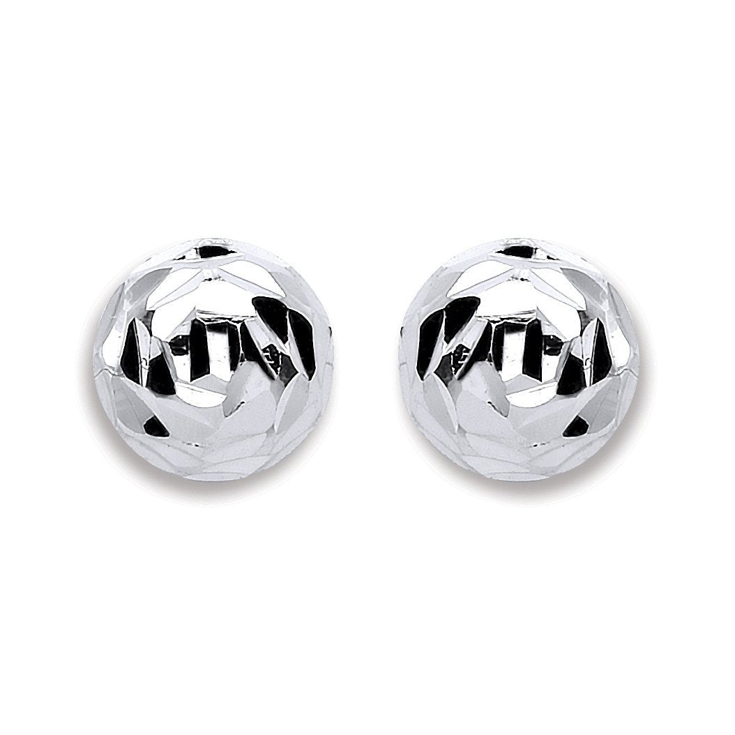 Silver 8mm Disco Half Ball Earrings - Fine Ring - Certified Authentic - Swiss Made - UK Stock – Luxury Jewellery by Im