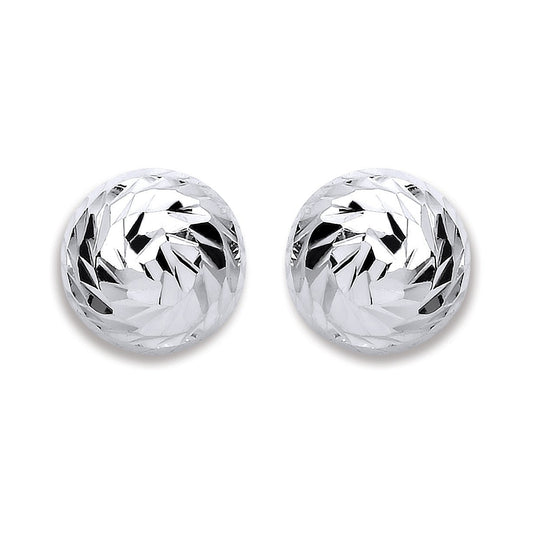Silver 10mm Disco Half Ball Earrings - Fine Ring - Certified Authentic - Swiss Made – Luxury Jewellery by Imperial Tim