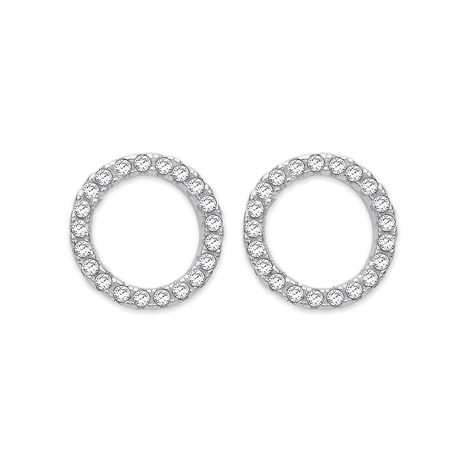 Silver Cubic Zirconia Circle of Life Stud Earrings - Fine Ring - Certified Authentic – Luxury Jewellery by Imperial Ti