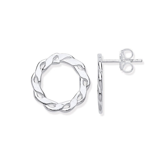 Silver Infinity Link, Circle Stud Earrings - Fine Ring - Certified Authentic - Swiss Made – Luxury Jewellery by Imperi