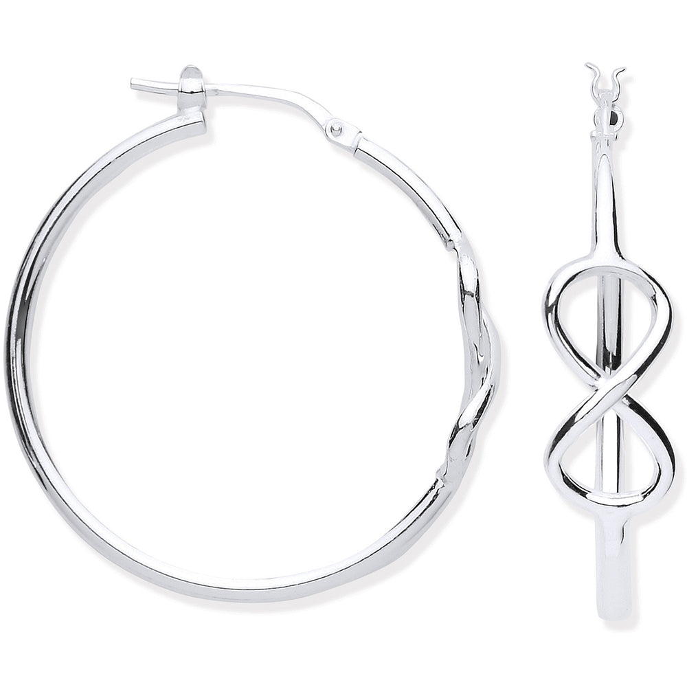 Silver Infinity 34mm Hoop Earrings