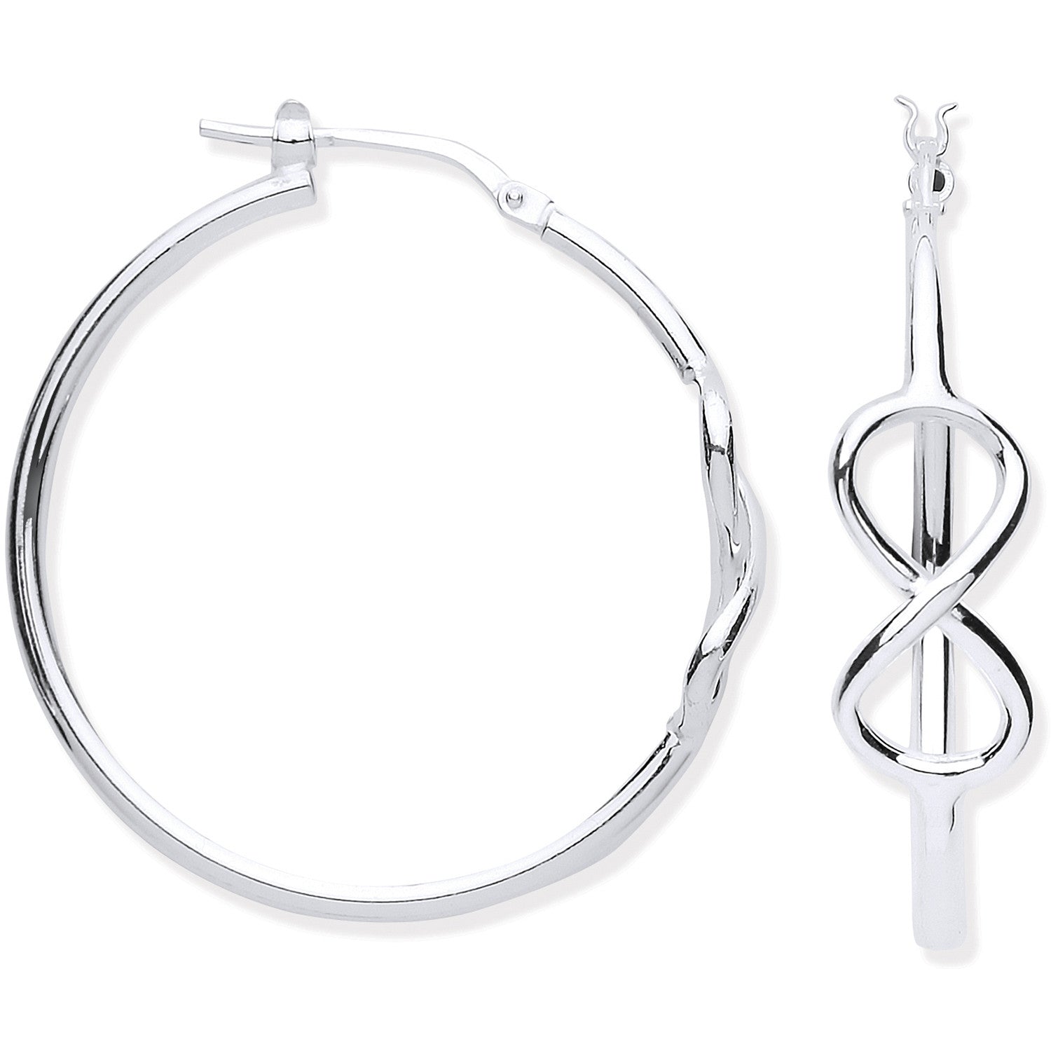 Silver Infinity 34mm Hoop Earrings