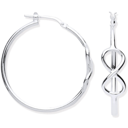 Silver Infinity 34mm Hoop Earrings