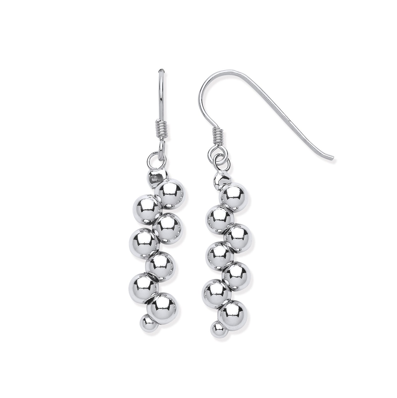 Silver Cluster Bead Balls Drop Earrings - Fine Ring - Certified Authentic - Swiss Made – Luxury Jewellery by Imperial