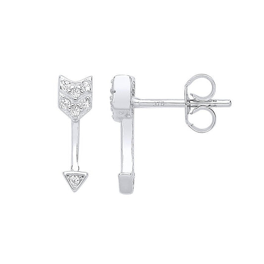 Silver Arrow Cubic Zirconia Studs - Luxury Watch - Certified Authentic - Swiss Made – Luxury Watch by Imperial Time UK