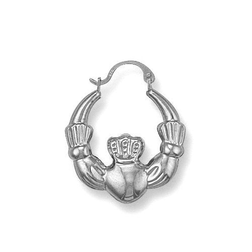 Silver Claddagh 20mm Creole Earrings - Fine Ring - Certified Authentic - Swiss Made – Luxury Jewellery by Imperial Tim