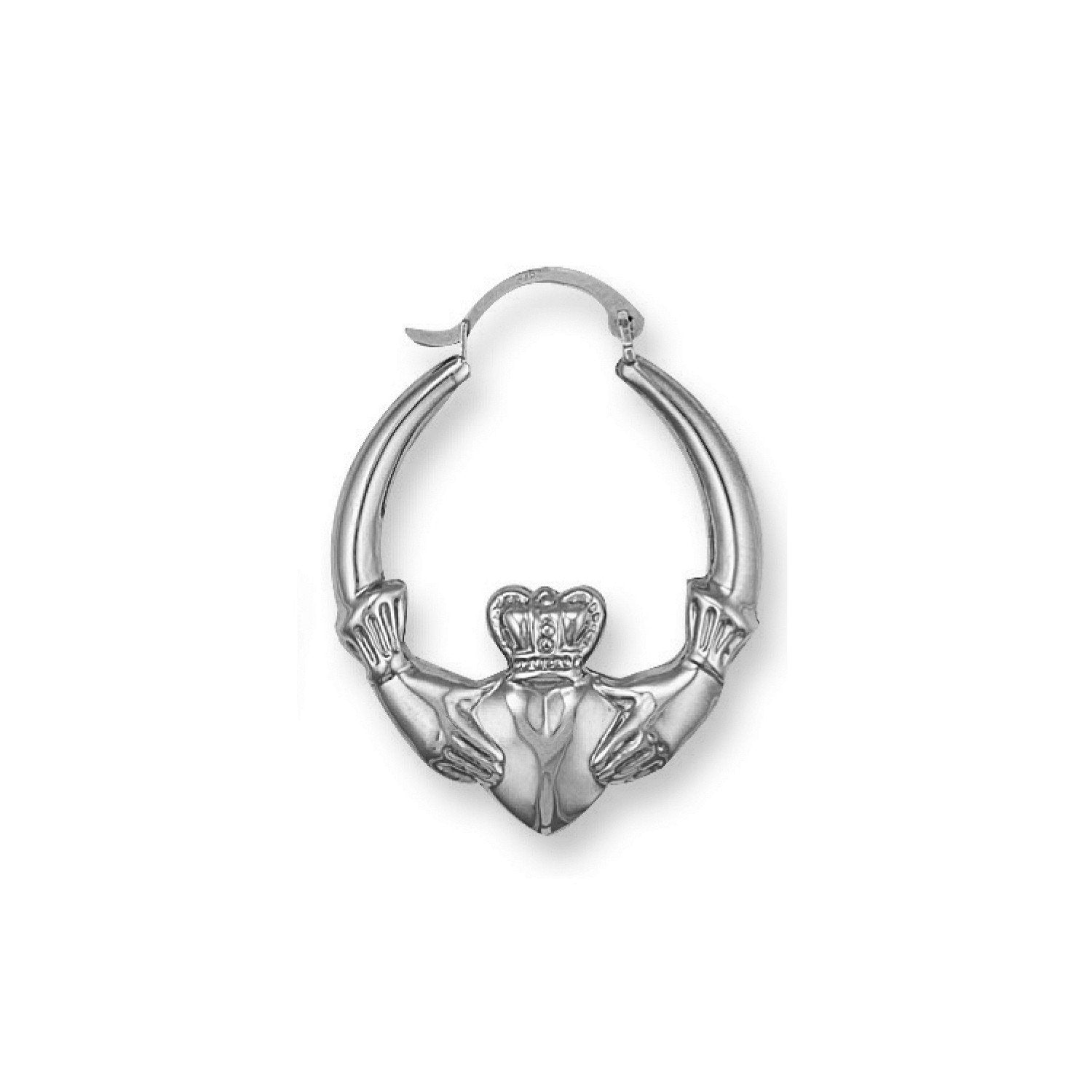 Silver Claddagh 25mm Creole Earrings - Fine Ring - Certified Authentic - Swiss Made – Luxury Jewellery by Imperial Tim