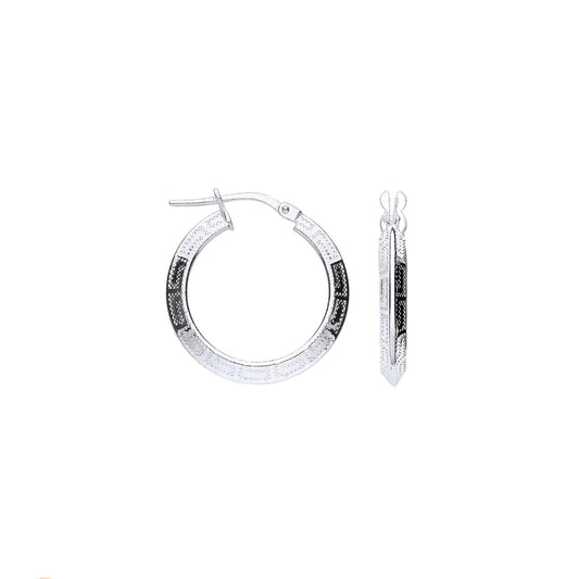 Silver Greek Key 20mm Hoop Hollow Earrings - Fine Ring - Certified Authentic - Swiss Made – Luxury Jewellery by Imperi