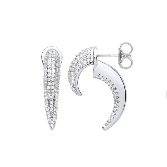 Silver Cubic Zirconia Talon Earrings - Fine Ring - Certified Authentic - Swiss Made – Luxury Jewellery by Imperial Tim