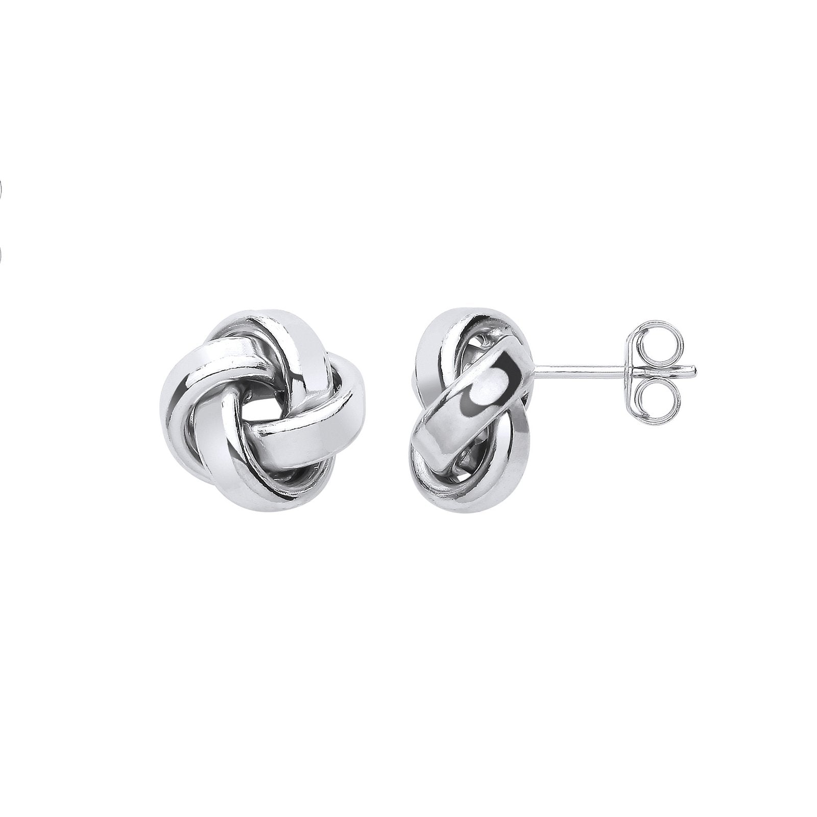 Silver 3mm Tube Stud Knot Earrings - Fine Ring - Certified Authentic - Swiss Made - UK Stock – Luxury Jewellery by Imp