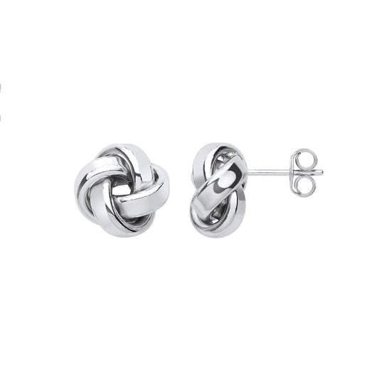 Silver 3mm Tube Stud Knot Earrings - Fine Ring - Certified Authentic - Swiss Made - UK Stock – Luxury Jewellery by Imp