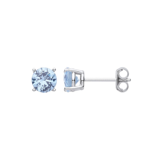 Silver Blue Cubic Zirconia Round Brilliant 6mm Studs - Luxury Watch - Certified Authentic – Luxury Watch by Imperial T