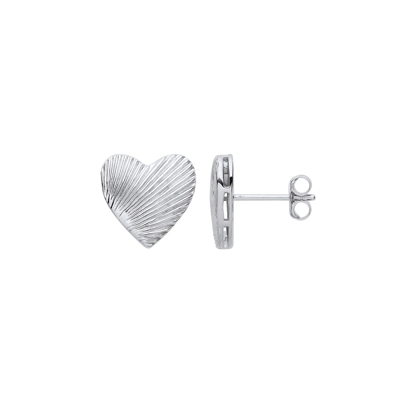 Silver Heart Studs - Luxury Watch - Certified Authentic - Swiss Made - UK Stock - Insured Del – Luxury Watch by Imperi