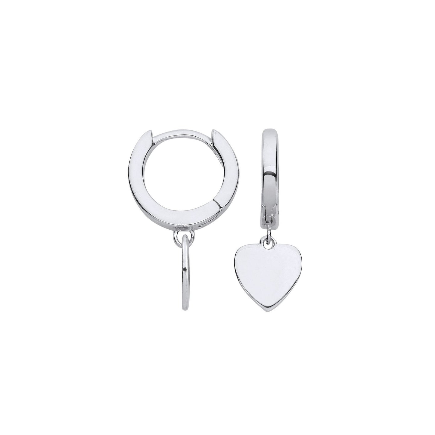 Silver Heart Hinged Huggies - Luxury Watch - Certified Authentic - Swiss Made - UK Stock – Luxury Watch by Imperial Ti