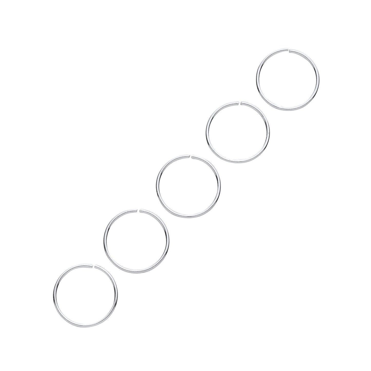 Silver 10mm Nose Hoop Ring (Pack of 5) - Fine Ring - Certified Authentic - Swiss Made – Luxury Jewellery by Imperial T