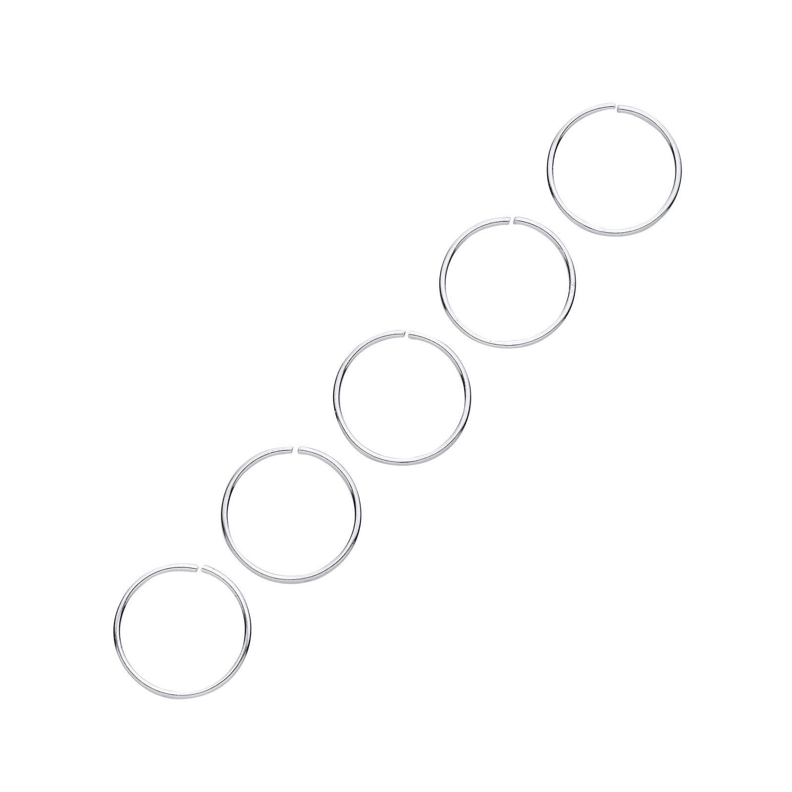 Silver 10mm Nose Hoop Ring (Pack of 5) - Fine Ring - Certified Authentic - Swiss Made – Luxury Jewellery by Imperial T