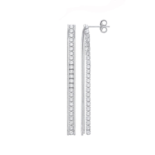 Silver 55mm Drop Earrings - Fine Ring - Certified Authentic - Swiss Made - UK Stock – Luxury Jewellery by Imperial Tim