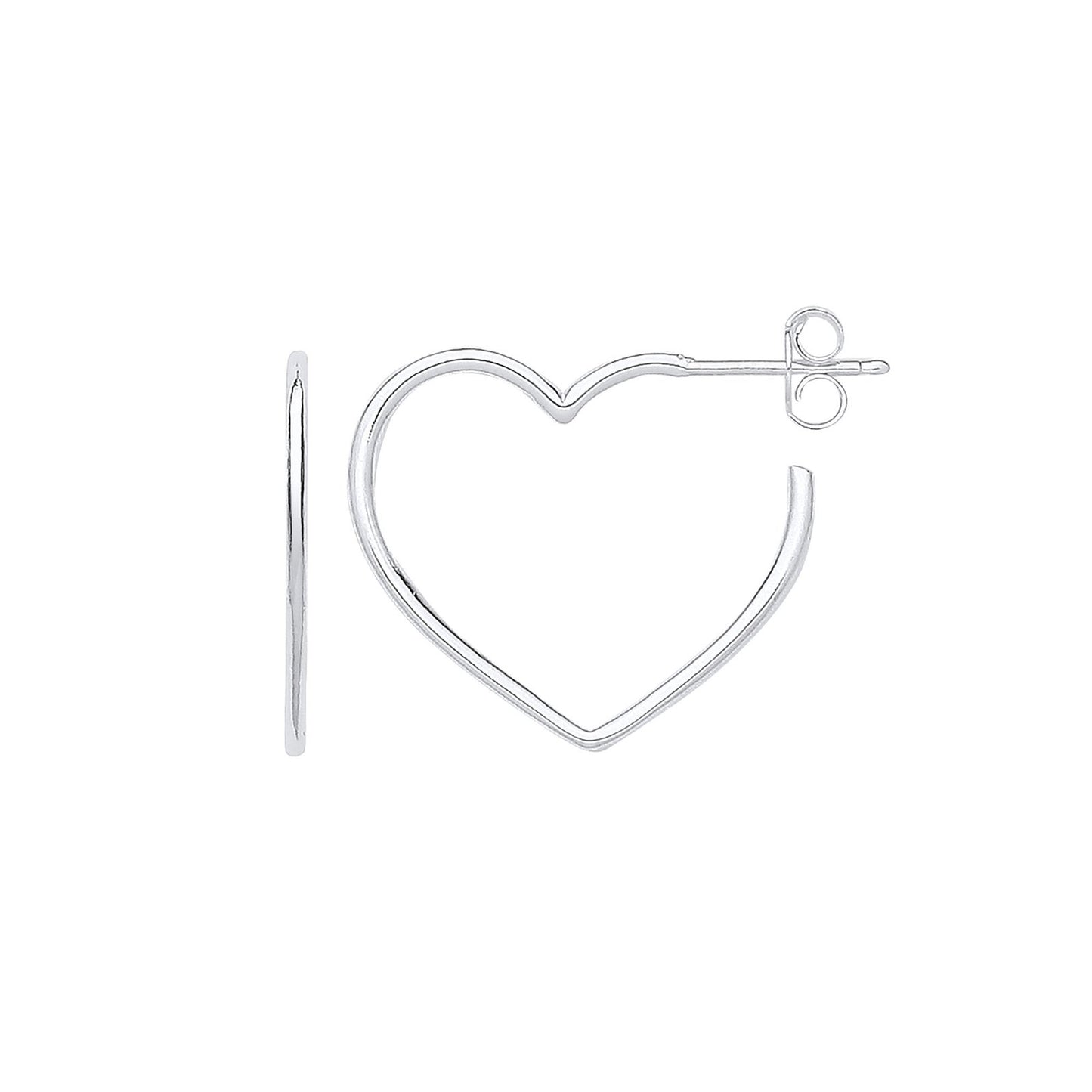 Silver Heart Hoop Earrings - Fine Ring - Certified Authentic - Swiss Made - UK Stock – Luxury Jewellery by Imperial Ti