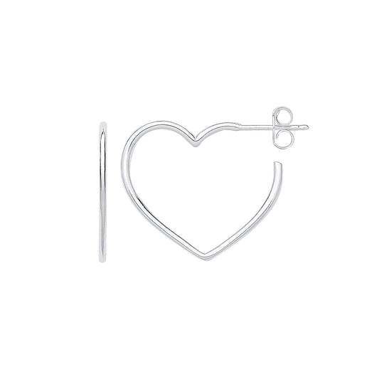 Silver Heart Hoop Earrings - Fine Ring - Certified Authentic - Swiss Made - UK Stock – Luxury Jewellery by Imperial Ti