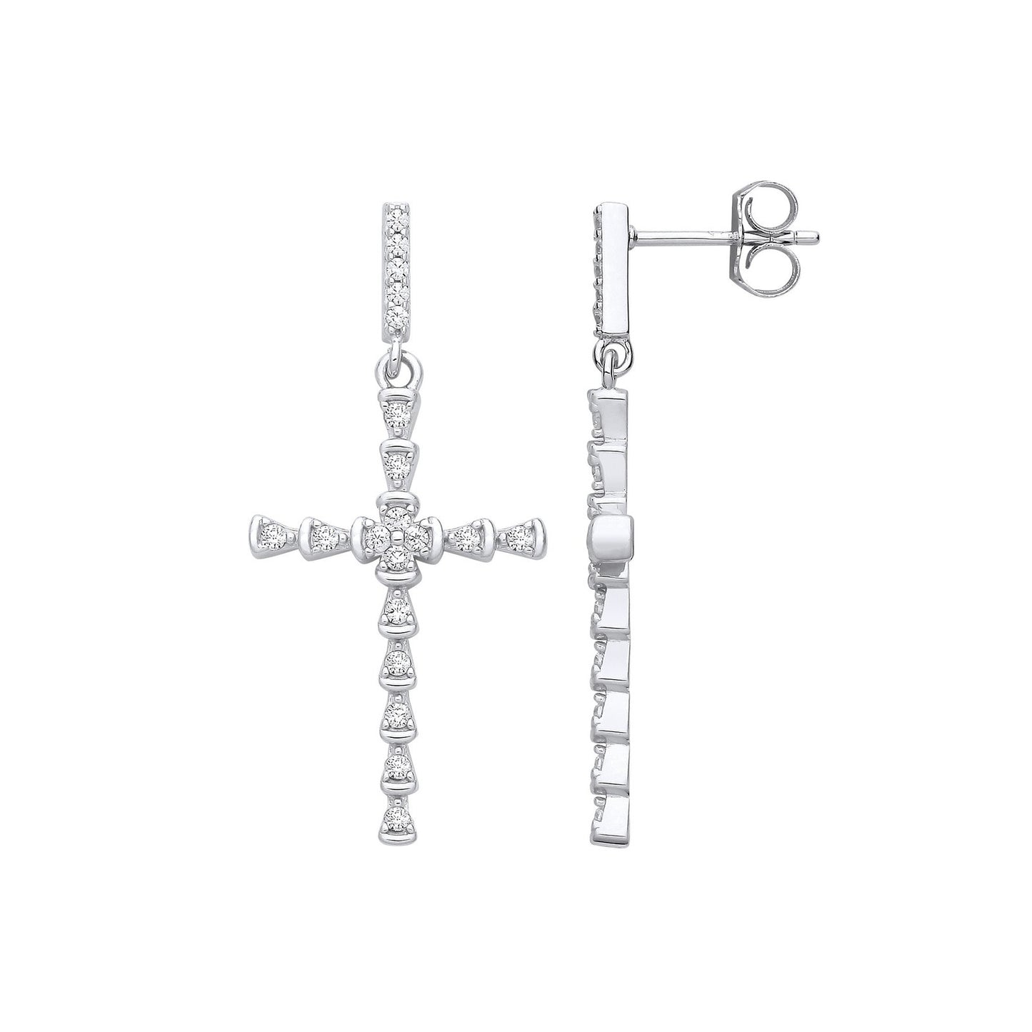 Silver Part Rub-Over Cubic Zirconia Cross - Luxury Watch - Certified Authentic - Swiss Made – Luxury Watch by Imperial