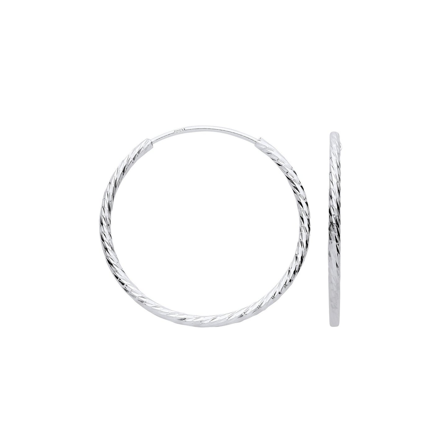 Silver 30mm Hoop Earrings - Fine Ring - Certified Authentic - Swiss Made - UK Stock – Luxury Jewellery by Imperial Tim