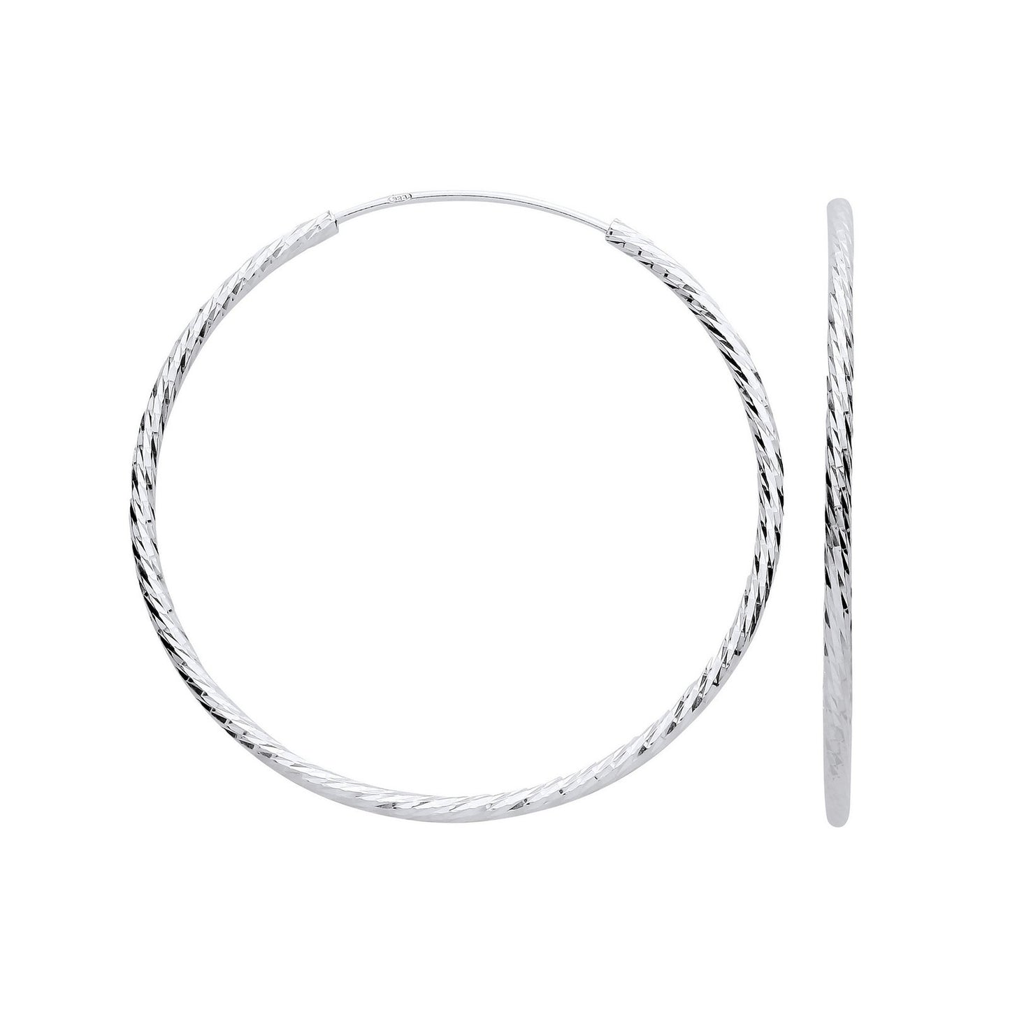 Silver 40mm Hoop Earrings - Fine Ring - Certified Authentic - Swiss Made - UK Stock – Luxury Jewellery by Imperial Tim