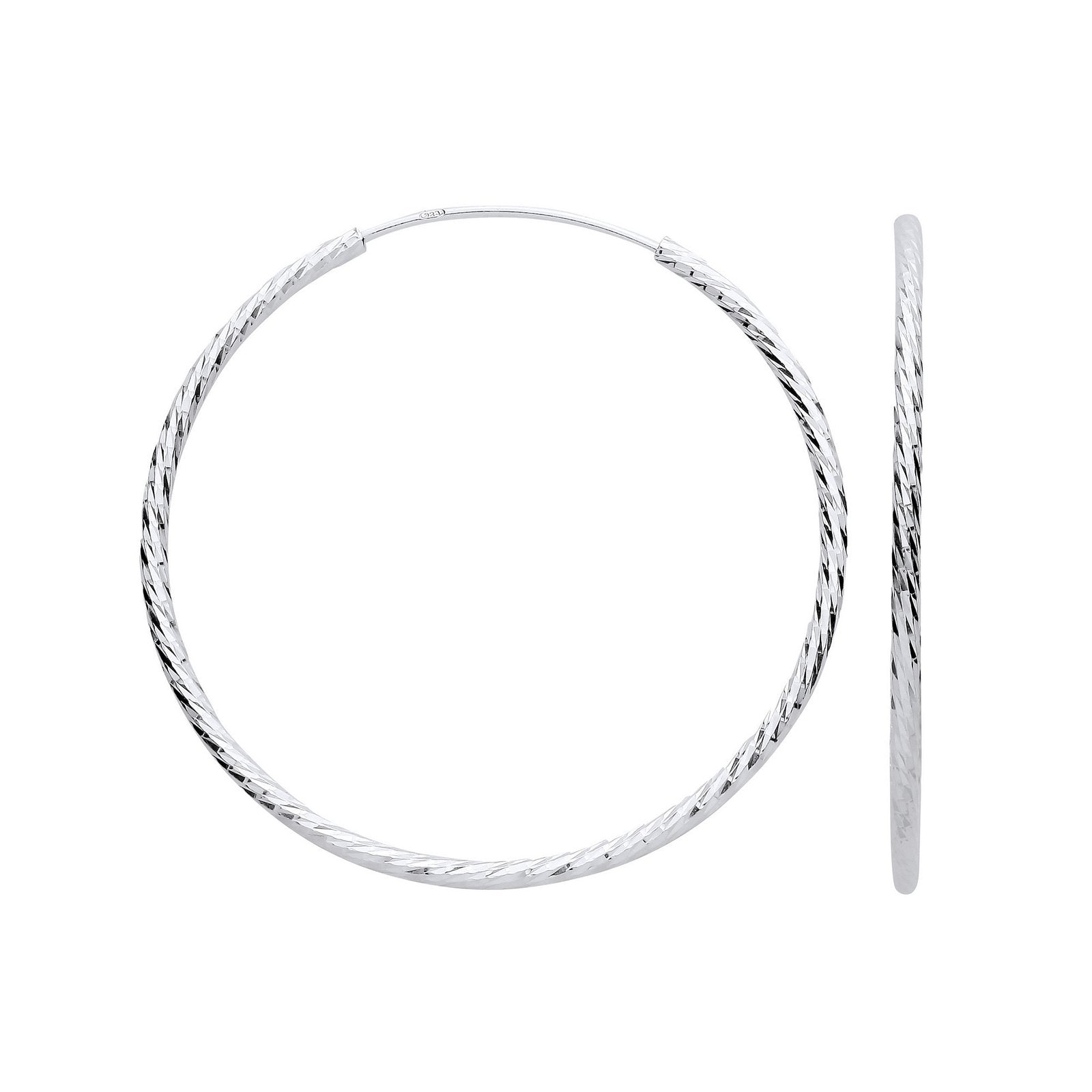 Silver 40mm Hoop Earrings - Fine Ring - Certified Authentic - Swiss Made - UK Stock – Luxury Jewellery by Imperial Tim