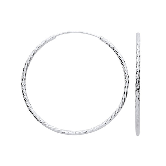 Silver 40mm Hoop Earrings - Fine Ring - Certified Authentic - Swiss Made - UK Stock – Luxury Jewellery by Imperial Tim