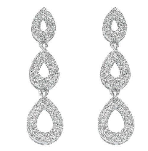 Silver Fancy Cubic Zirconia Drops