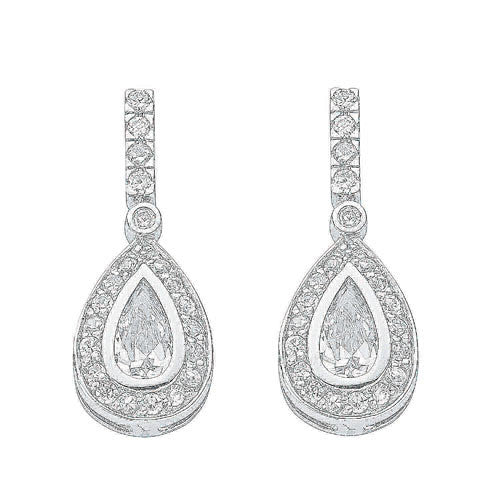 Silver Fancy Cubic Zirconia Drops
