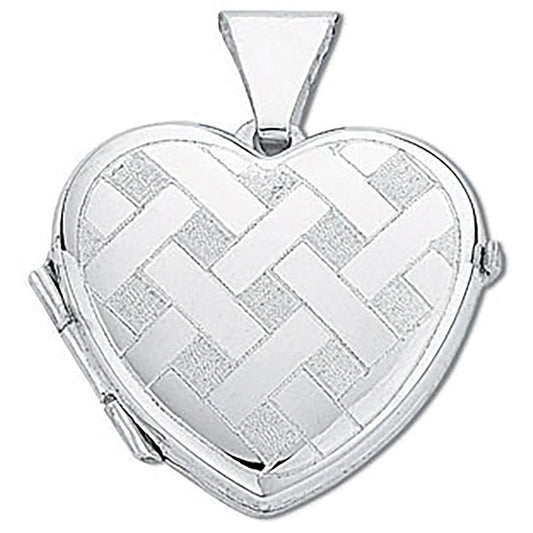 Silver Small Engraved Heart Shaped Locket - Luxury Watch - Certified Authentic - Swiss Made – Luxury Watch by Imperial