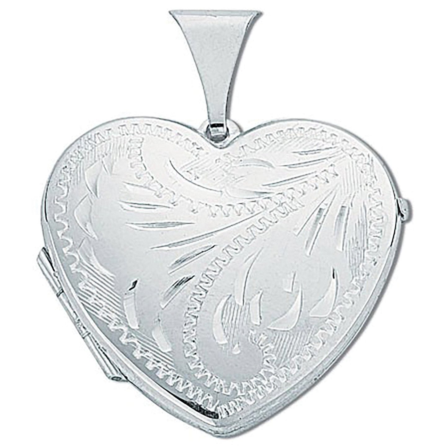Silver Large Engraved Heart Shaped Locket - Luxury Watch - Certified Authentic - Swiss Made – Luxury Watch by Imperial