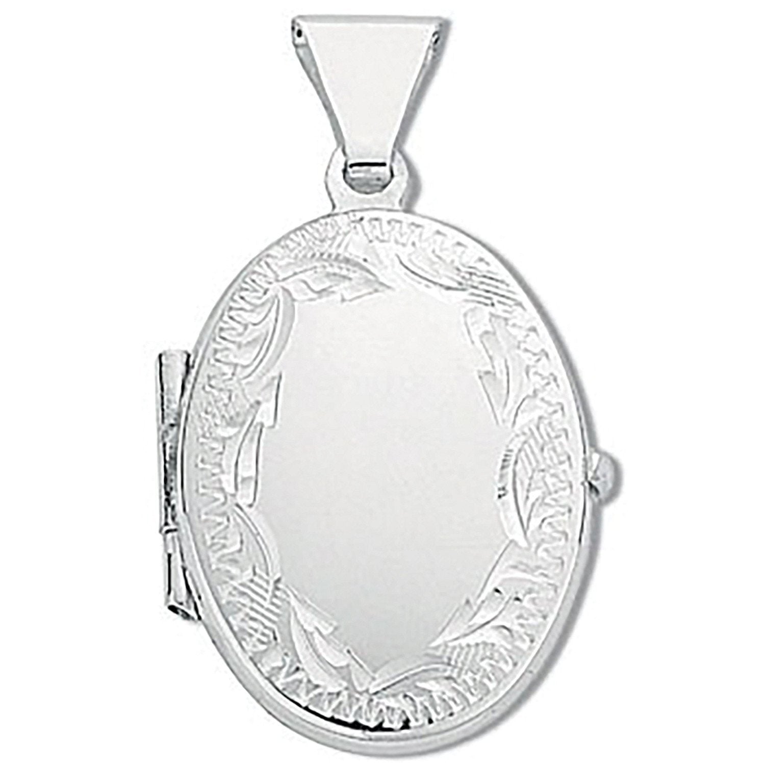 Silver Small Engraved Oval Shaped Locket - Luxury Watch - Certified Authentic - Swiss Made – Luxury Watch by Imperial