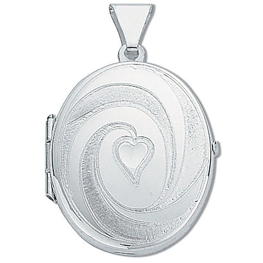Silver Medium Engraved Oval Shaped Locket - Luxury Watch - Certified Authentic - Swiss Made – Luxury Watch by Imperial