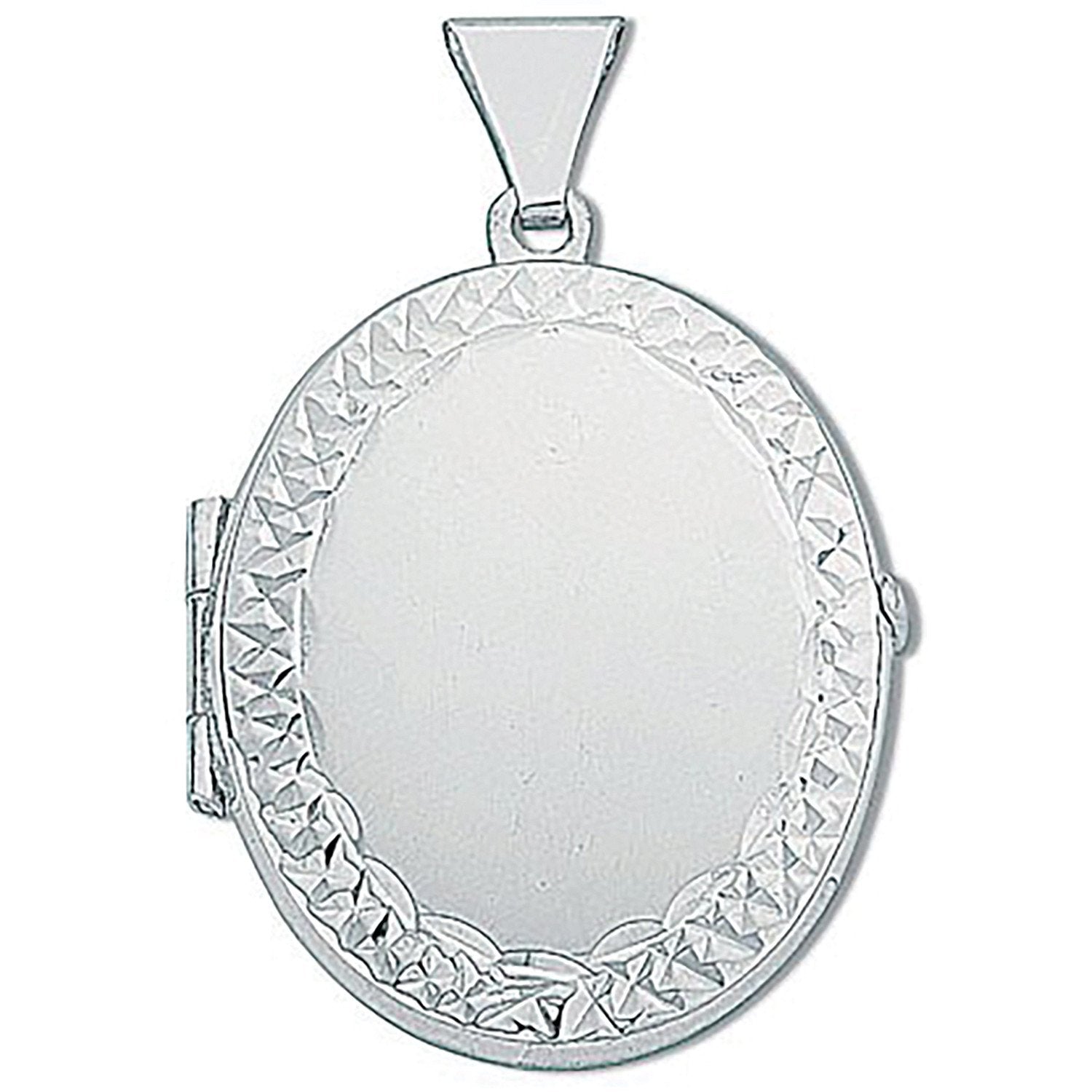 Silver Medium Engraved Oval Shaped Locket - Luxury Watch - Certified Authentic - Swiss Made – Luxury Watch by Imperial