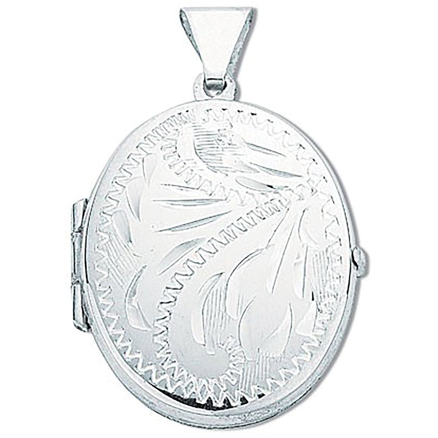 Silver Medium Engraved Oval Shaped Locket - Luxury Watch - Certified Authentic - Swiss Made – Luxury Watch by Imperial
