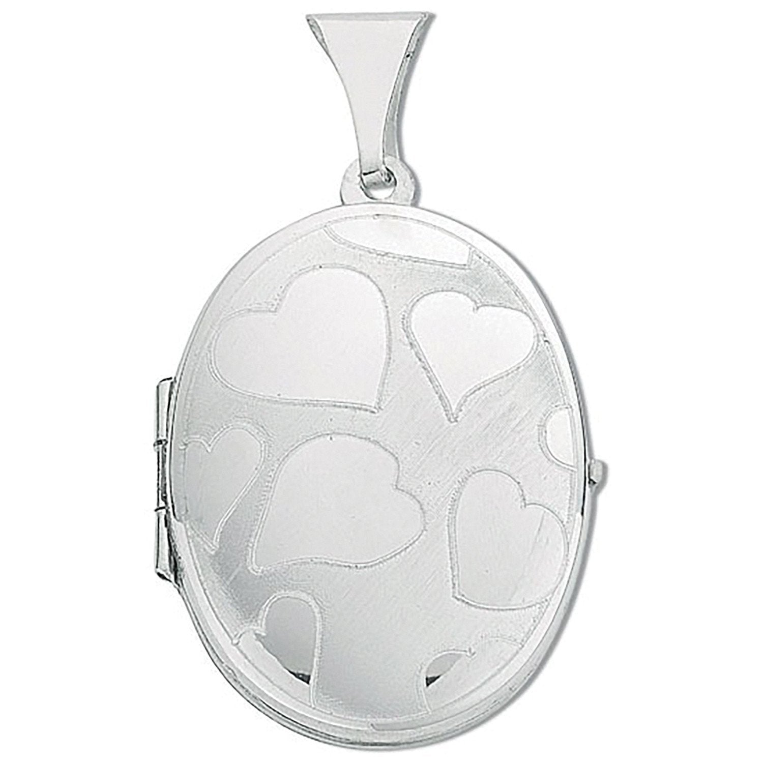 Silver Medium Engraved Oval Shaped Locket - Luxury Watch - Certified Authentic - Swiss Made – Luxury Watch by Imperial