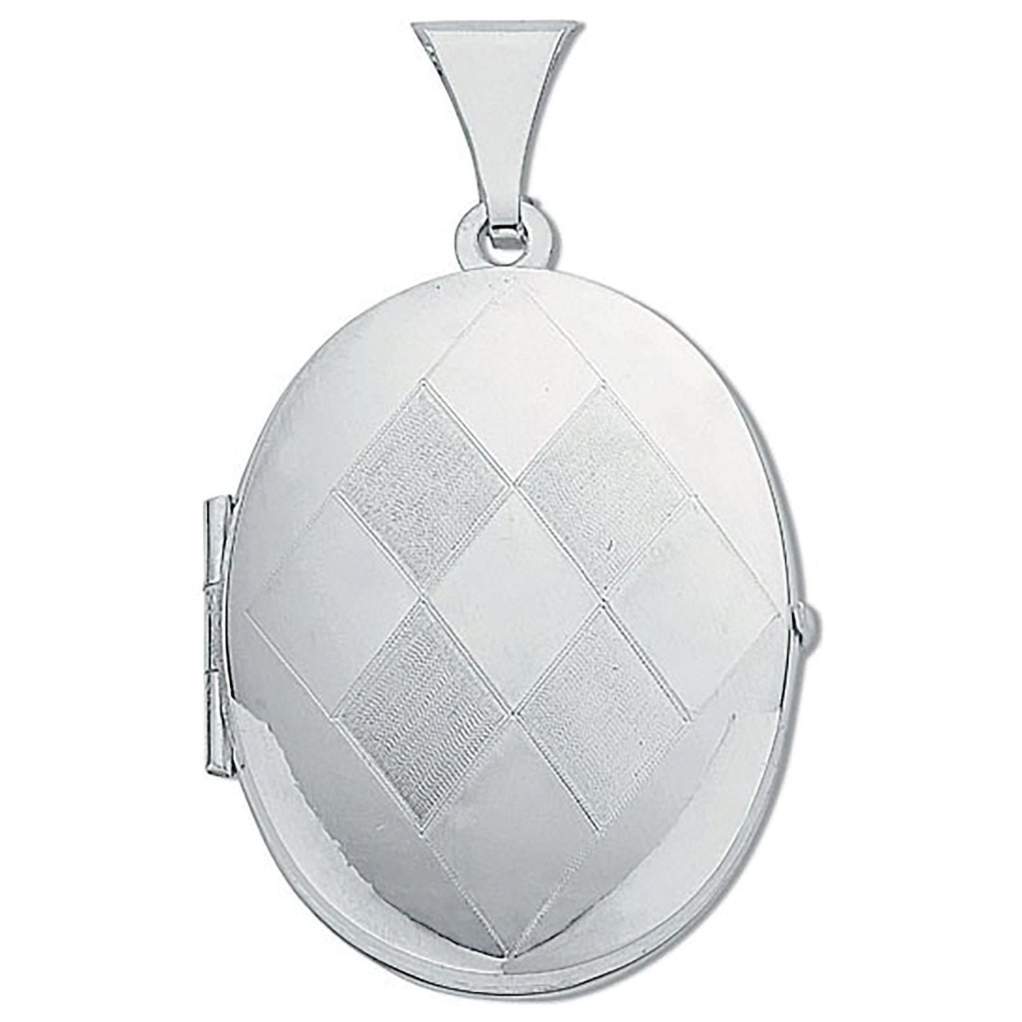 Silver Medium Engraved Oval Shaped Locket - Luxury Watch - Certified Authentic - Swiss Made – Luxury Watch by Imperial