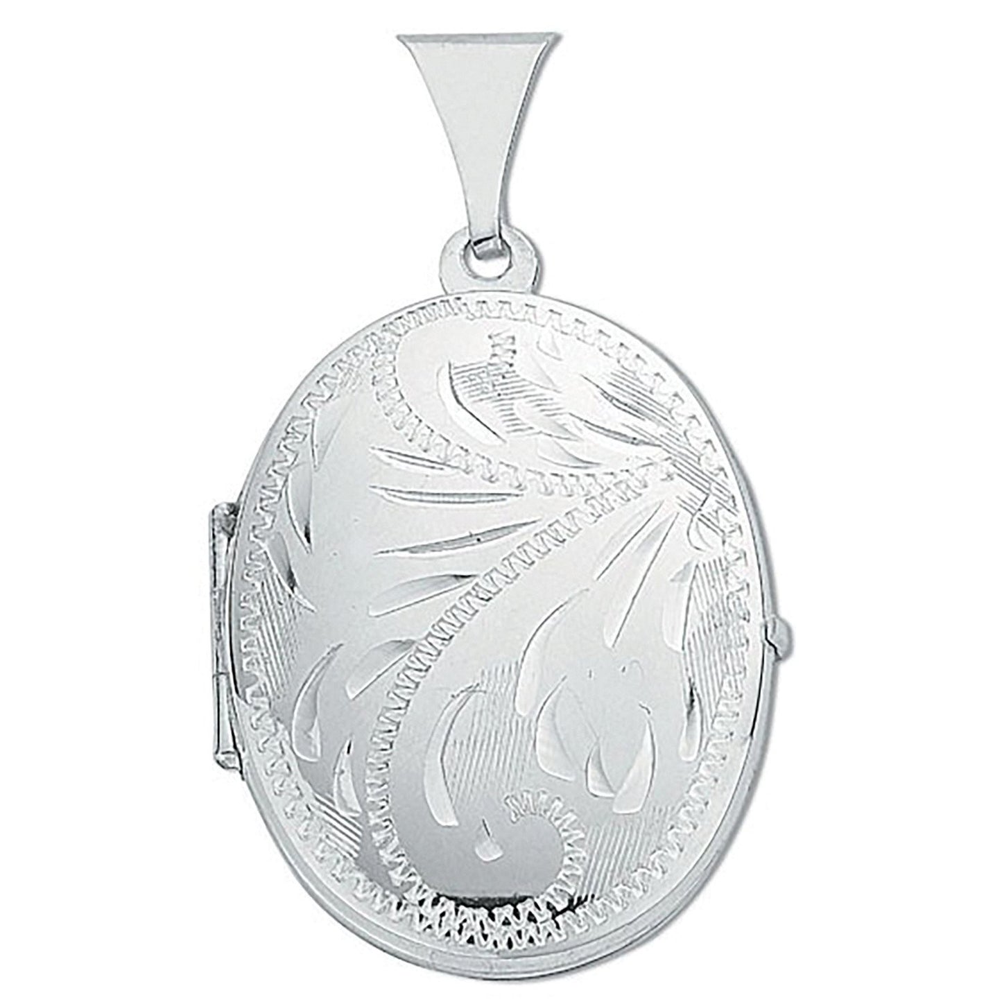 Silver Medium Engraved Oval Shaped Locket - Luxury Watch - Certified Authentic - Swiss Made – Luxury Watch by Imperial