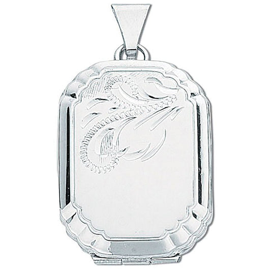Silver Engraved Rectangular Shaped Locket - Luxury Watch - Certified Authentic - Swiss Made – Luxury Watch by Imperial