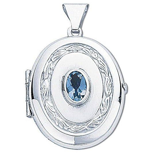 Silver Oval Shaped Blue Topaz Set Locket - Luxury Watch - Certified Authentic - Swiss Made – Luxury Watch by Imperial
