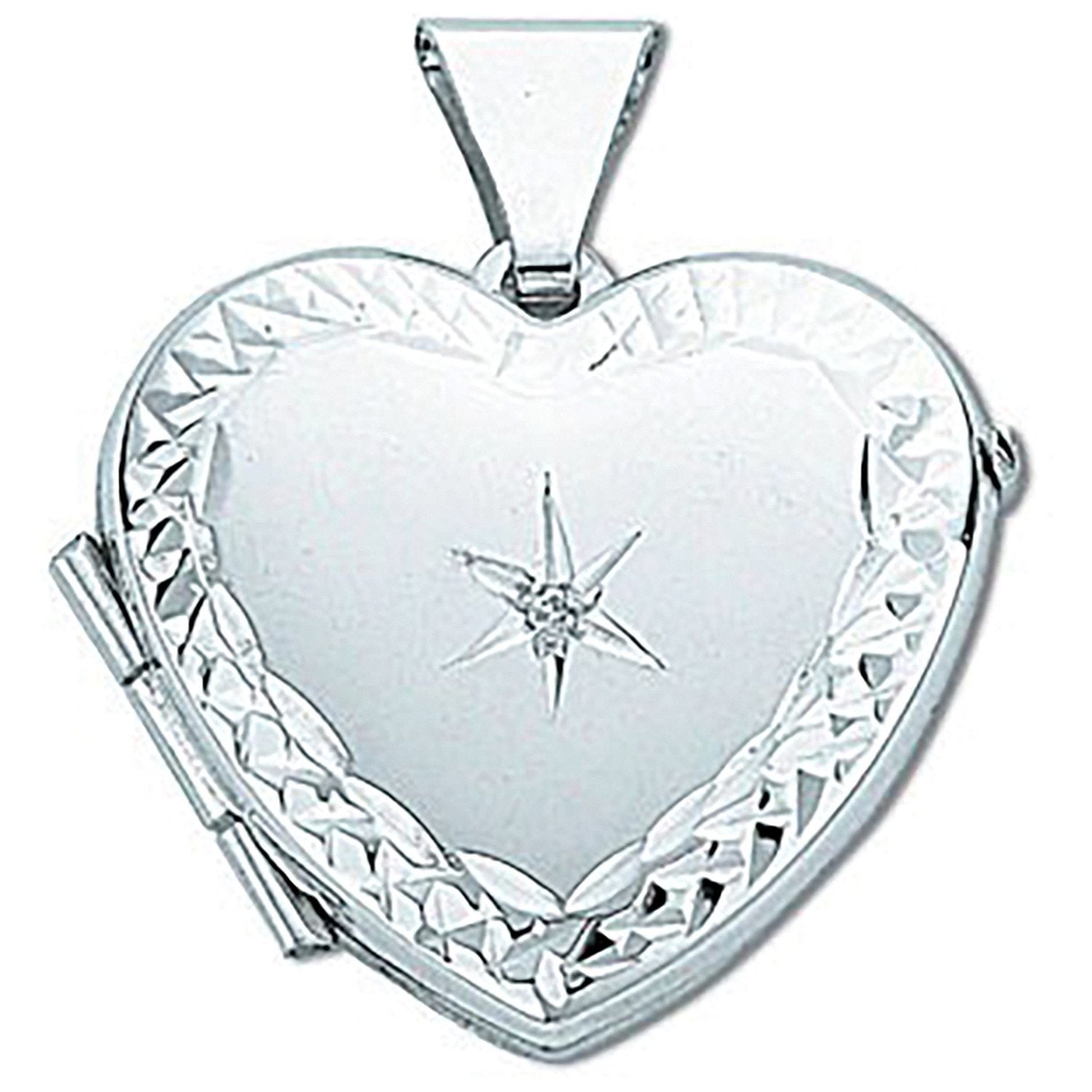 Silver Heart Shaped Diamond Set Locket - Luxury Watch - Certified Authentic - Swiss Made – Luxury Watch by Imperial Ti