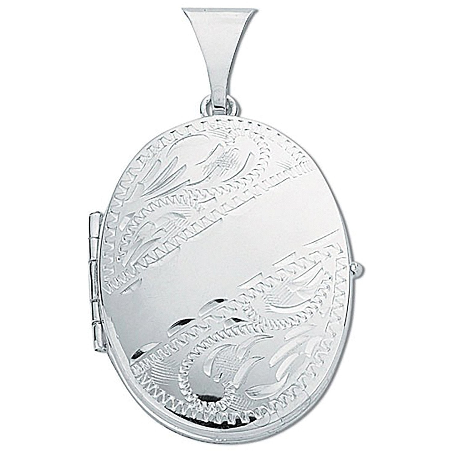 Silver Engraved Oval Shaped Family Locket - Luxury Watch - Certified Authentic - Swiss Made – Luxury Watch by Imperial