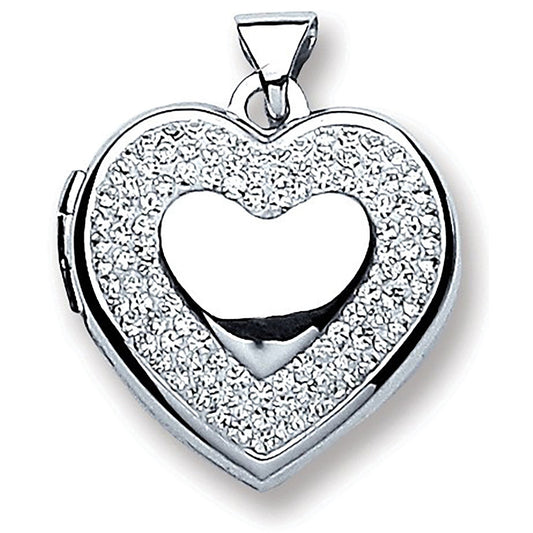 Silver Heart with Crystals Locket - Luxury Watch - Certified Authentic - Swiss Made – Luxury Watch by Imperial Time UK