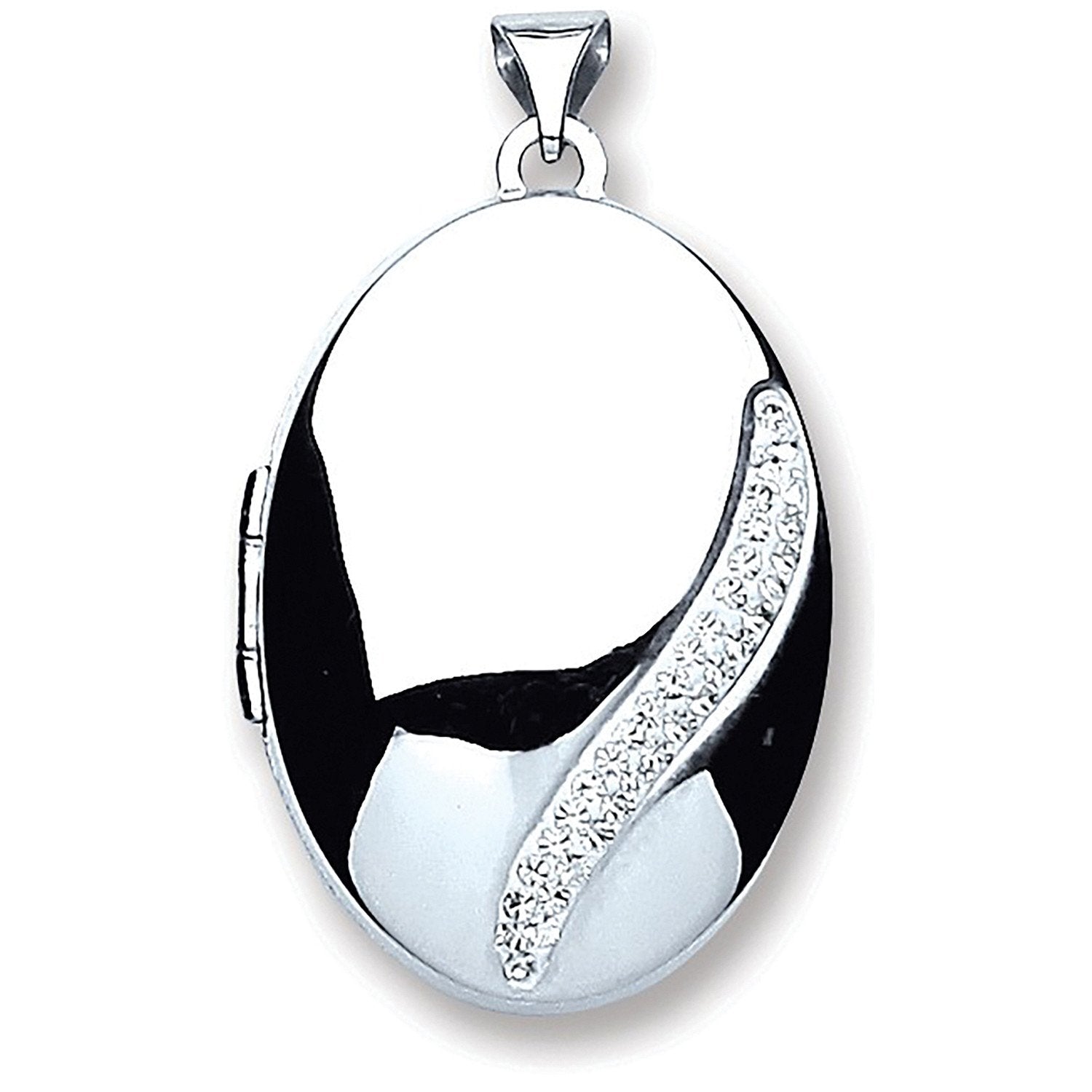 Silver Oval with Crystals Locket - Luxury Watch - Certified Authentic - Swiss Made - UK Stock – Luxury Watch by Imperi