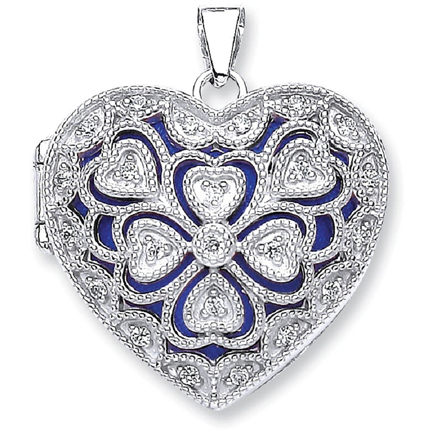 Silver Heart Cubic Zirconia Locket - Luxury Watch - Certified Authentic - Swiss Made – Luxury Watch by Imperial Time U