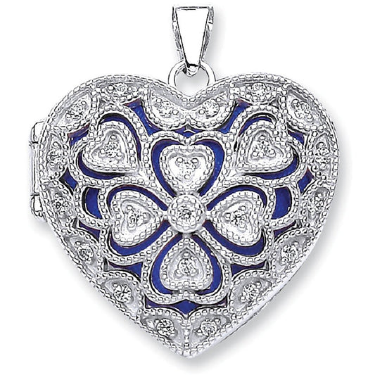Silver Heart Cubic Zirconia Locket - Luxury Watch - Certified Authentic - Swiss Made – Luxury Watch by Imperial Time U